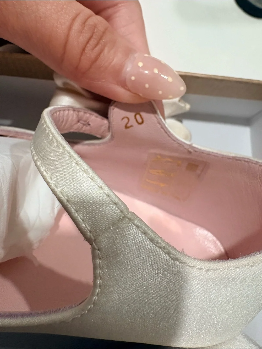 Christian Louboutin Cream Satin Mary Jane Girls' Shoes with Pink Insole and Bow
